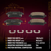 WHAT'S IN THE KIT: 2x Rear Brake Rotor 09.A972.10, 1x Rear Ceramic Brake Pad Set D1430